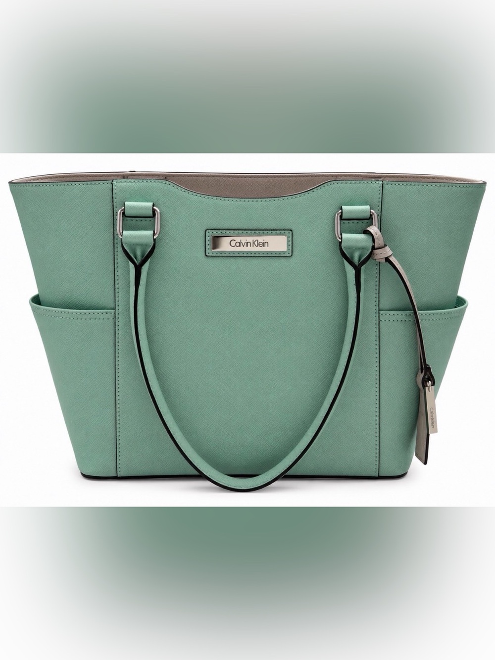 Calvin Klein Mint Green Seafoam Tote Bag Shoulder Purse NWOT
